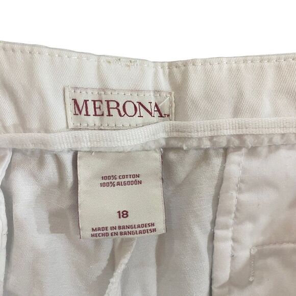 Merona Size 18 White Plus Size Chino Shorts - Picture 3 of 6